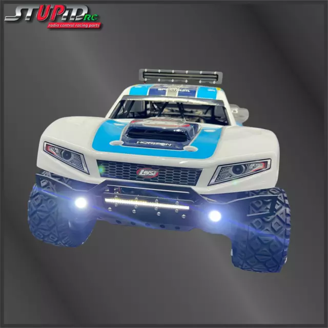 Kit Losi 5T 5ive-T Front and Rear Bumper w/ LED Light BLACK - StupidRC