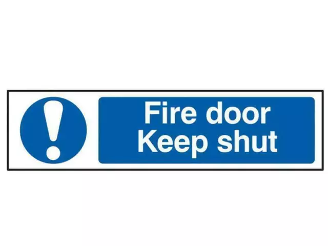 Scan Fire Door Keep Shut - Pvc 200 X 50Mm SCA5004