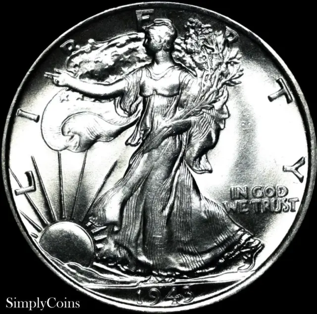 1943 Walking Liberty Half Dollar CHOICE BU Uncirculated US Silver Coin MQ