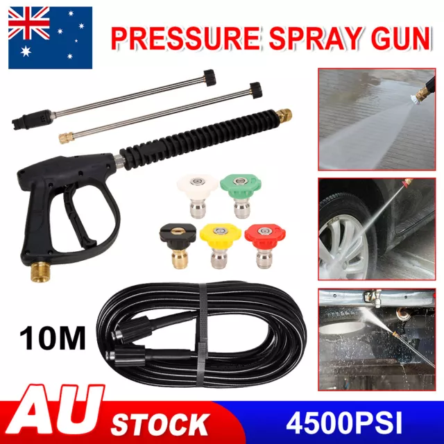 4500PSI High Pressure Spray Gun Washer Wand Lance Car Water Cleaners 10m Hose OZ