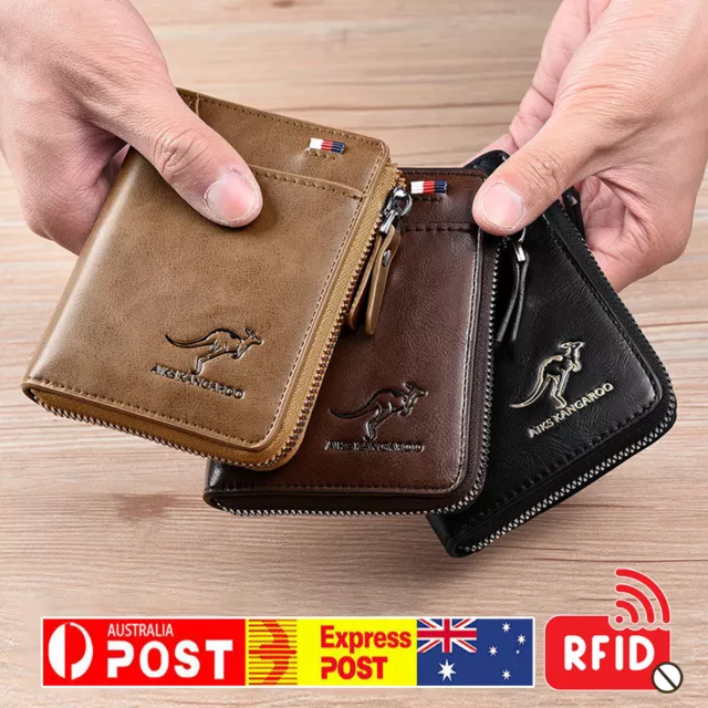 Waterproof RFID Blocking Leather Wallet ID Purse Men's Cash Credit Card Holder