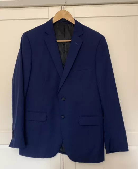 Pierre Cardin 100% Wool Mens Blue Blazer Jacket 48R Chest 40" Wedding Work Party