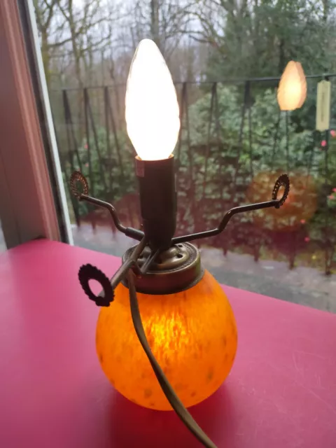 Bas De Lampe Champignon En Pate De Verre Style Art Nouveau