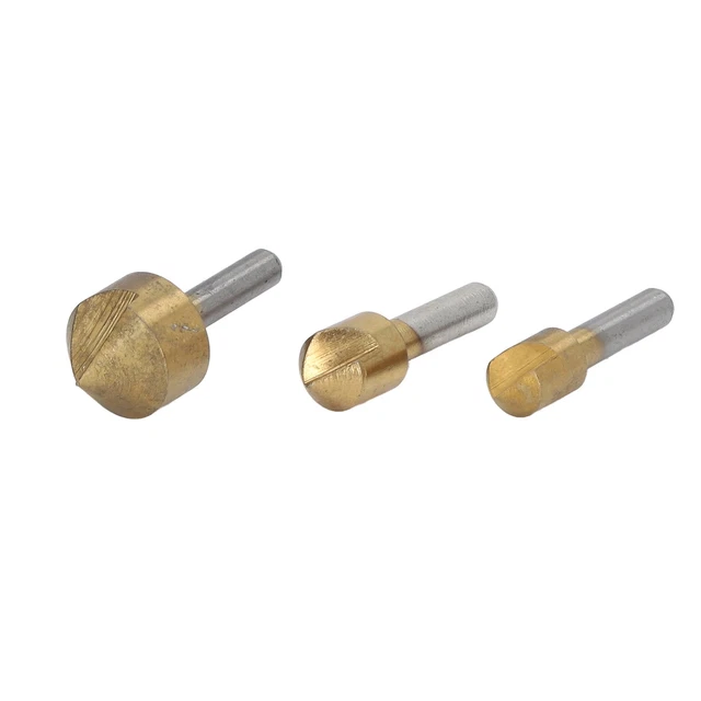 11xChamfer Drilling Tools Step Drill Bits Extension Rod Tap Chamfering Tool Set