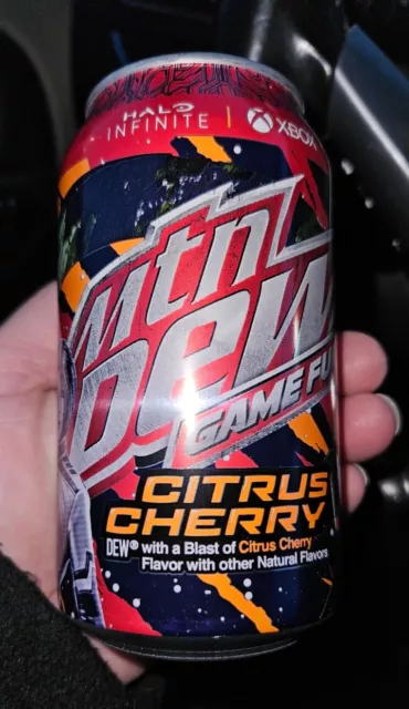 One (1) 12 oz. Can Mountain MTN Dew Game Fuel Halo  Citrus Cherry NEW CAN