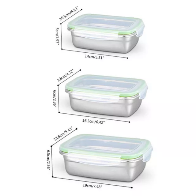 Stainless Steel Thermal Insulated Lunch Box Bento Food Picnic Container Crisper