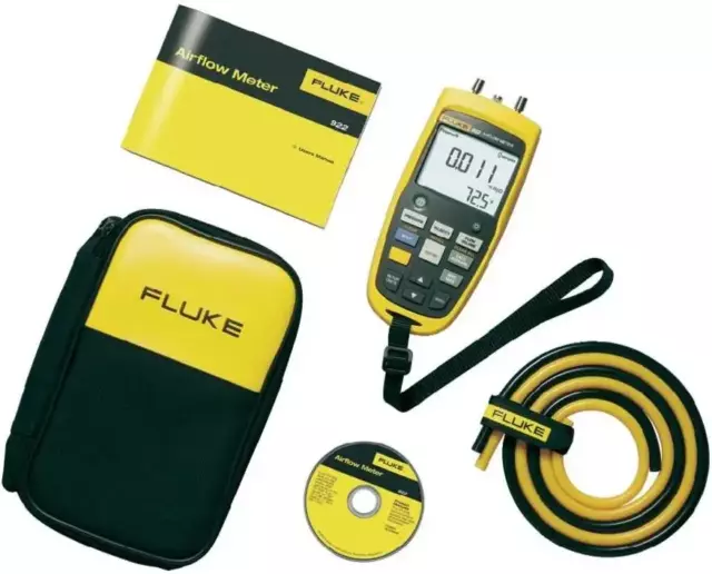 Fluke 922 Airflow Micromanometer w/ Bright Backlit Display, +/- 0.6 psi Pressure