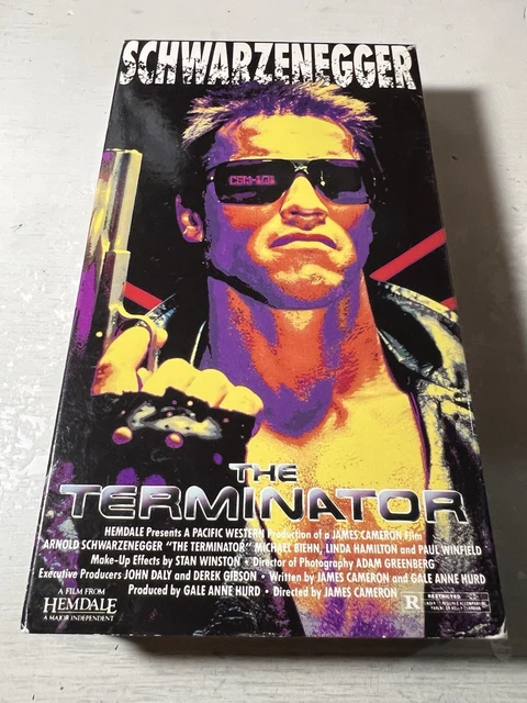 Terminator Giving The Back THE TERMINATOR (1984) VHS Sci-fi Action Arnold Schwarzenegger 1991 ...