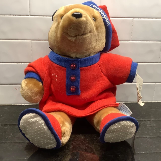 PADDINGTON BEAR IN Red Nightshirt Pajamas Slippers and Night Cap