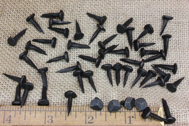 5/8" Rose head 50 nails square wrought iron vintage rustic Decorative historic