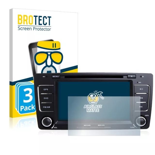3x Anti Reflet Protection Ecran Verre pour Skoda Octavia 2008 Infotainment