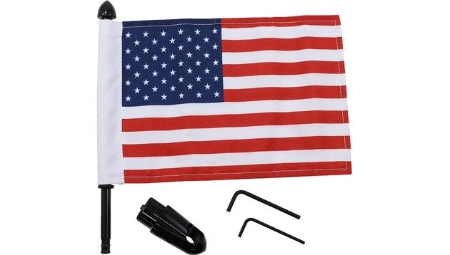 Pro Pad Flag Mount Base 3/4" Horizontal Bar With 6" x 9" USA Flag For Indian