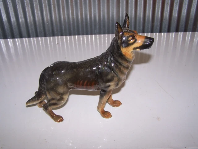 1968 Vintage GOEBEL CH618 German Shepherd Dog Figure W. GERMANY - Estate Find