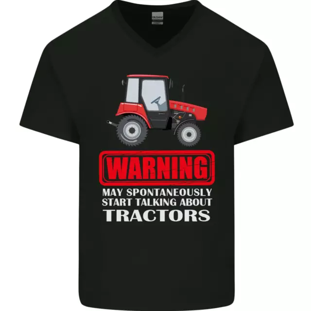 T-shirt da uomo collo a V cotone Talking About Tractors Funny Farmer Farm
