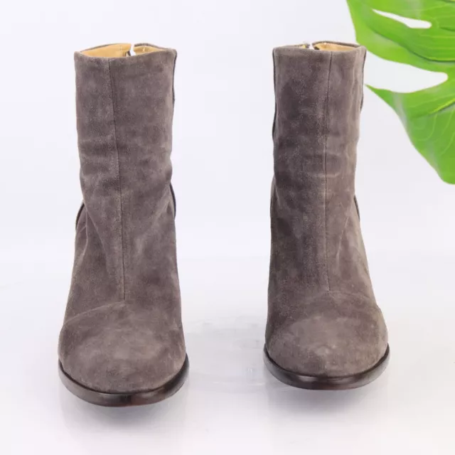 Rag & Bone Women's Newbury Boots Size 7 Gray Taupe Suede Zip Block Heel Bootie 3