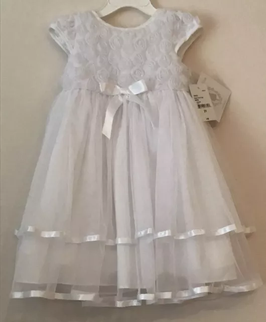 Marmellata Toddler or Girl's Special Occasion Fully Lined White Dress Size 2Y