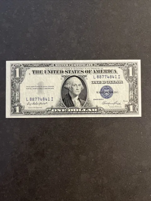 1935E $1 Silver Certificate Uncirculated Unc Fr 1614 Block Li