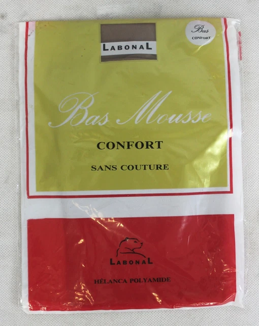 Bas Mousse Gris La Bonnal - Taille 3/L - Style Jarretelle - Polyamide - Neuf Sans étiquettes