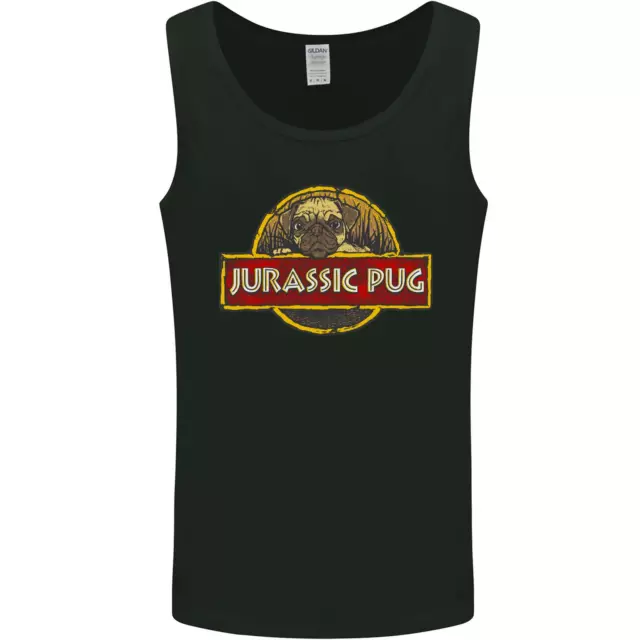 Jurassic Pug Funny Dog Movie Parody Mens Vest Tank Top