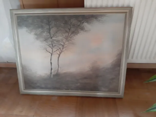 Gemälde mit Baum Landschaft,Rarität,B:80/H: 63