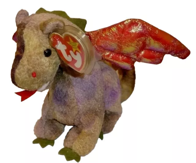 TY Beanie Baby SCORCH the Dragon (7 Inch) MINT with MINT TAGS Stuffed Animal Toy