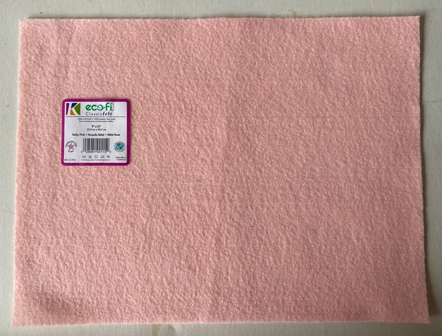 KUNIN EcoFi FIELTRO CLÁSICO 9X12 PIEZAS BEBÉ ROSA Hecho en EE. UU. Lote de 8 piezas