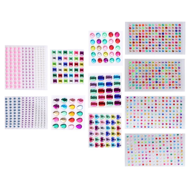11 hojas pegatinas de cristal diamantes de imitación artesanías pegatinas para uñas niños
