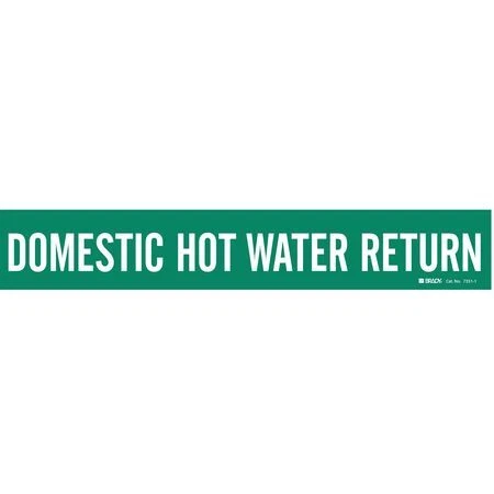 Brady 7351-1 Pipe Marker,Domestic Hot Water Return,Gn, 7351-1