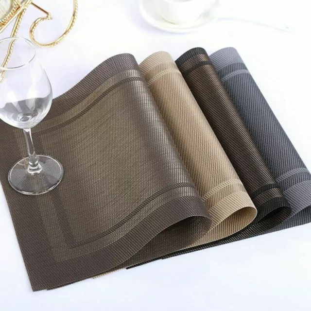 4Pcs Non-slip PVC Placemat Kitchen Table Mat Washable Insulation Dining Heat Pad