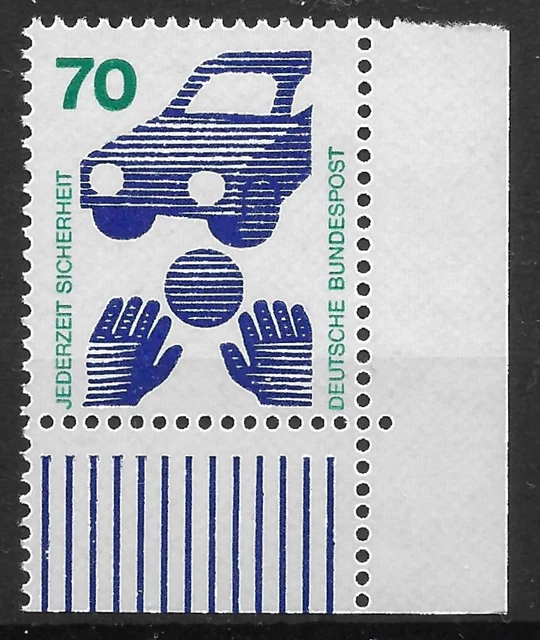 Bund 1973 ** Mi 773 Unfallverhütung 70Pf vom Eckrand Ecke unten rechts 03751G