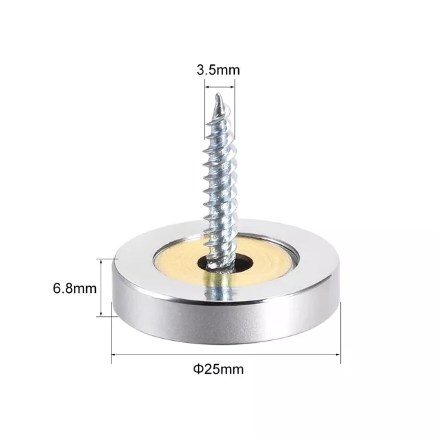 Tornillos espejo Tapa decorativa Cubierta Uñas Acero inoxidable pulido 25mm 8pcs 2