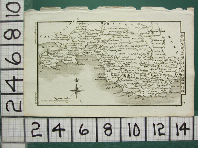 C1833 Georgian Card ~Glamorganshire~ Swansea Neath Cardiff Llandaff