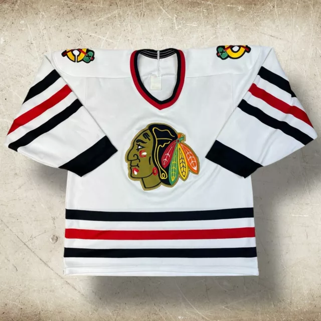 Vintage CCM Maska Air-Knit Chicago Blackhawks Jersey 90s NHL Hockey Size Medium
