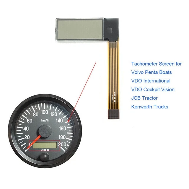 Tachymètre LCD 52mm étanche IP67 - 6000 RPM - Pour Moto, Hors-bord, Engins - Compteur Horaire