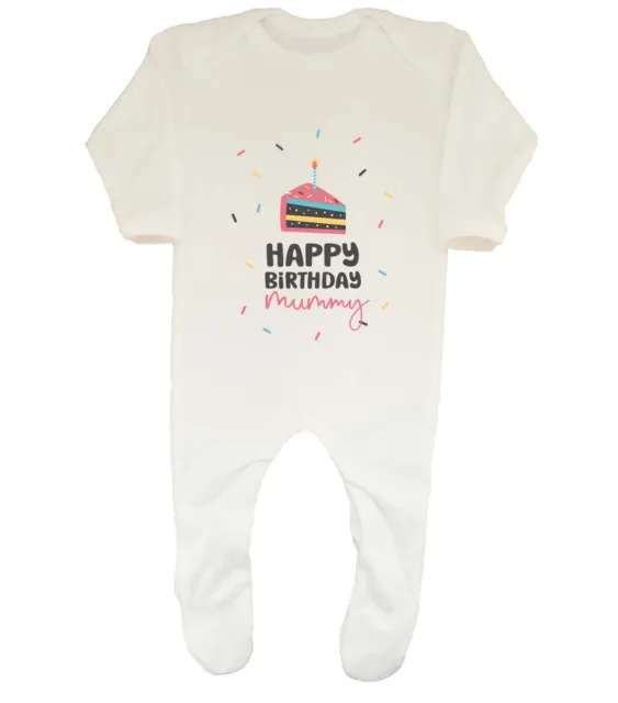 Happy Birthday Mummy Celebration Baby Grow Sleepsuit Boys Girls Gift