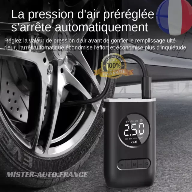 Gonfleur de pneu de compresseur d'air de voiture portatif de 4000mAh 150PSI  pompe à air de voiture électrique sans fil/filaire pour le pneu de voiture  de bicyclette de moto