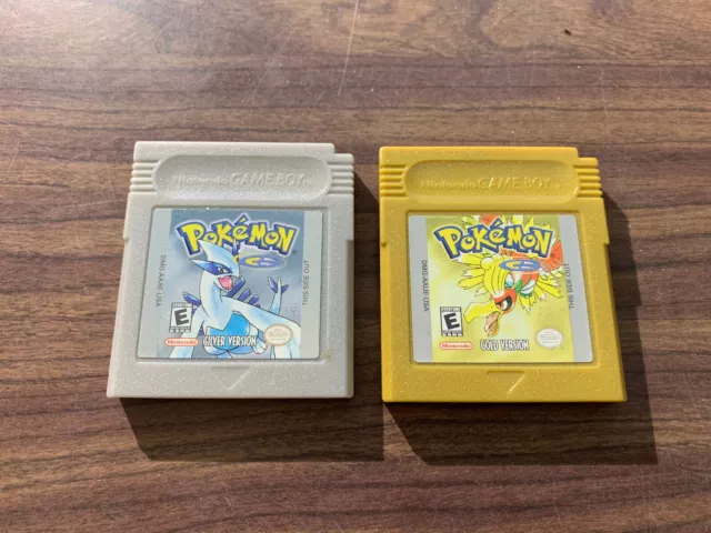 Pokemon Gold + Silver Version (Nintendo GameBoy Color LOT) -- New batteries