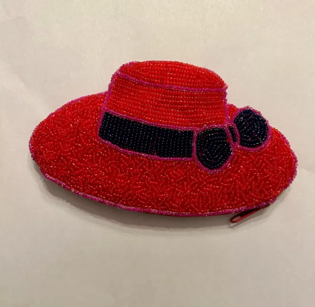 Red Hat Society Beaded Change Purse