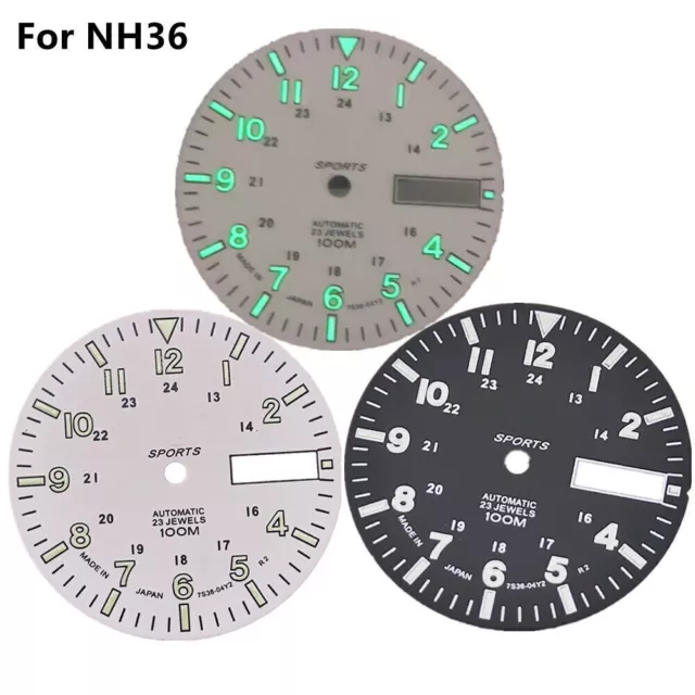 28.5mm C3 Green Luminous Watch Dial Face for NH36A Automatic Mechanical Movement