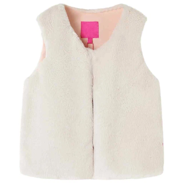 Gilet da Bambina in Pelliccia Sintetica Beige 92 vidaXL