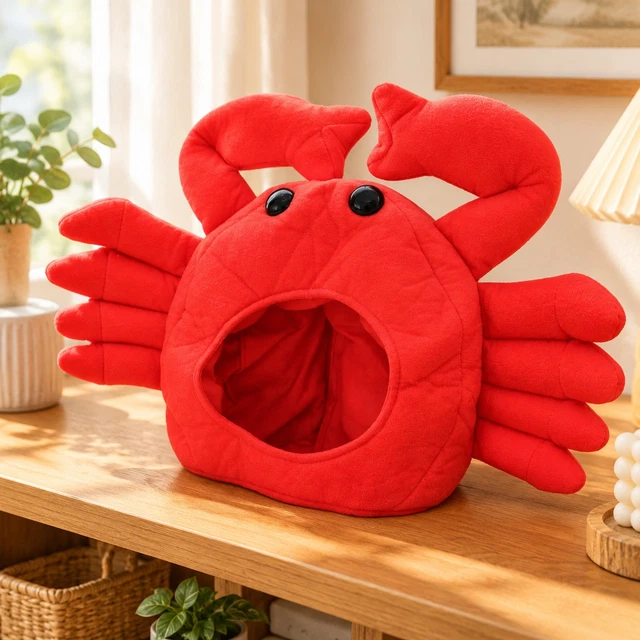 Picclick.com CRAB COSTUME HAT with Claws Ocean Animal Crab Fuzzy Hat Padded for ...