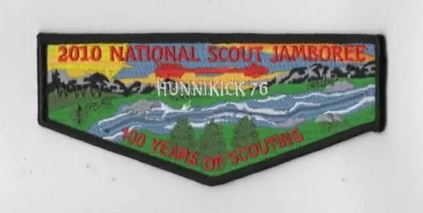 OA Hunnikick Lodge 76 2010 National Scout Jamboree Flap BLK Bdr. BCC 690, NJ [KY