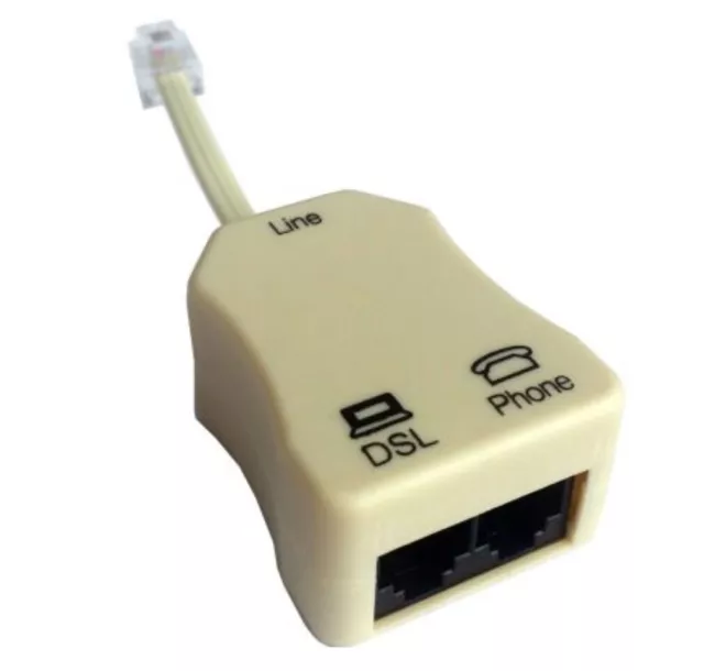 Filtre ADSL Splitter Fendeur RJ11 Câble Téléphone Modem Internet Prise