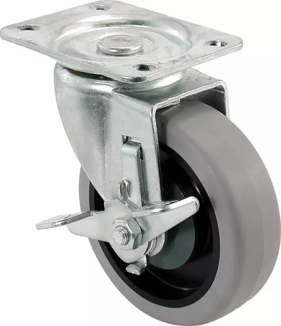 Shepherd Hardware 9736 400 Series 4-Inch Swivel Plate Caster, Rubber Wheel with