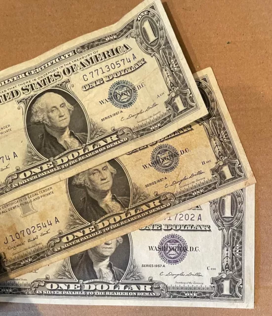 One (1) 1957A US $1 Silver Certificate-Blue Seal - VG/VF / Old US $1 Dollar Bill