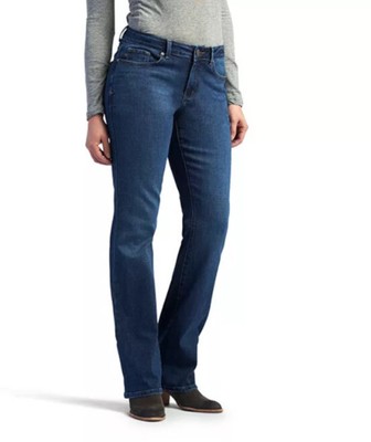 Lee Womens No Gap Waistband Curvy Fit Bootcut Jeans Size 18 Long