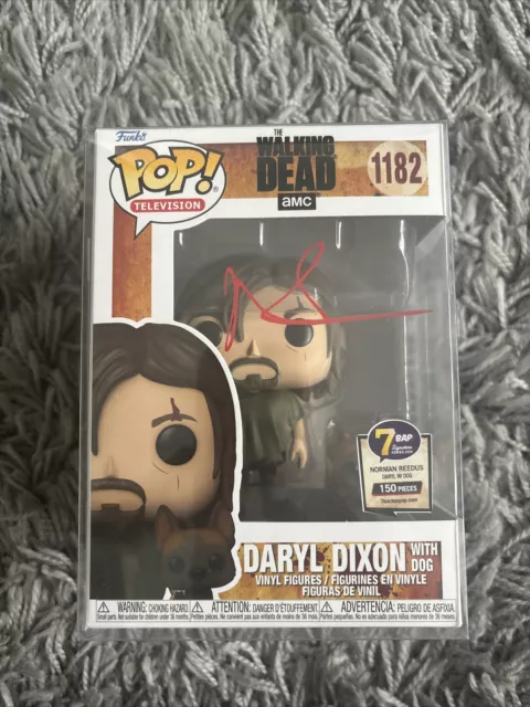 Funko Pop 7BAP Signed Daryl Dixon With Dog Norman Reedus The Walking Dead COA