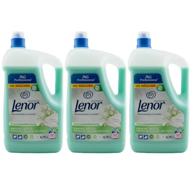 Lenor Adoucissant Professional Odor Removal 3 x 4.75 Liters = 190WL P&g