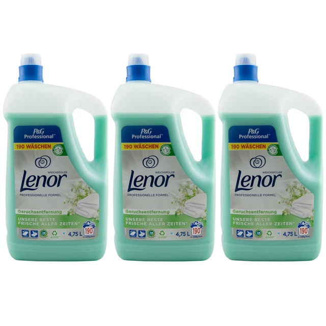 Lenor Fabric Softener Professional Geruchsentfernung 3 x 4,75 Litre = 190WL P&g