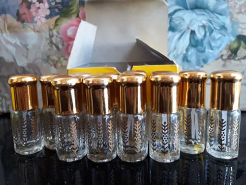 Empty Attar Perfume Bottles 12Ml (Box Of 12) Clear Bottles With Sticks